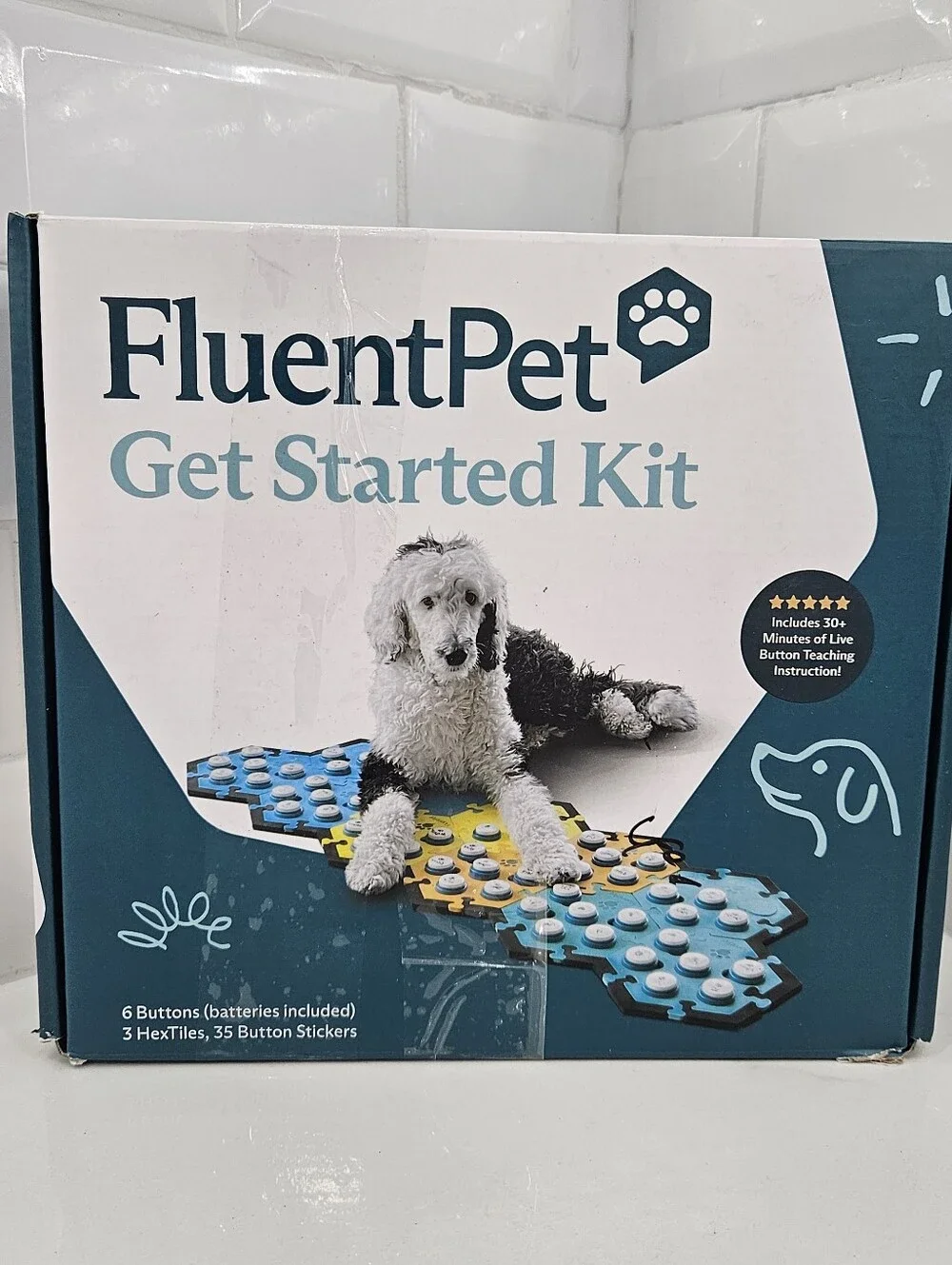 Fluent Pet Get Started Kit 6 Buttons 3 Hex Tiles ONLY in OG Box Dog Cat Talking